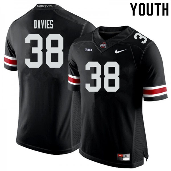Ohio State Buckeyes #38 Marvin Davies Youth Stitched Jersey Black
